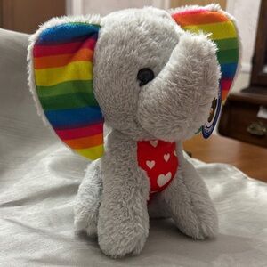 Rainbow-Eared Gray Elephant Plush Toy